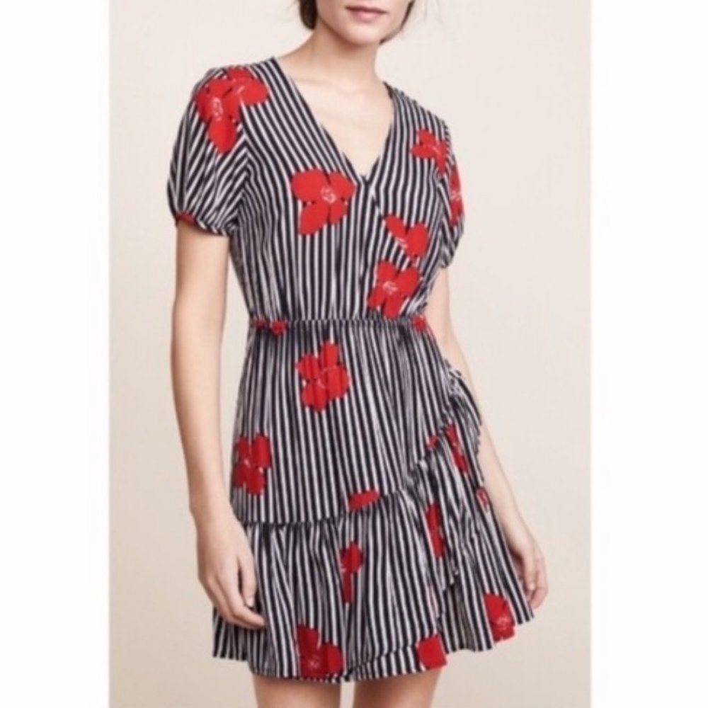 NWT Madewell Ruffle-Wrap Dress in Candied Orchids Size 6